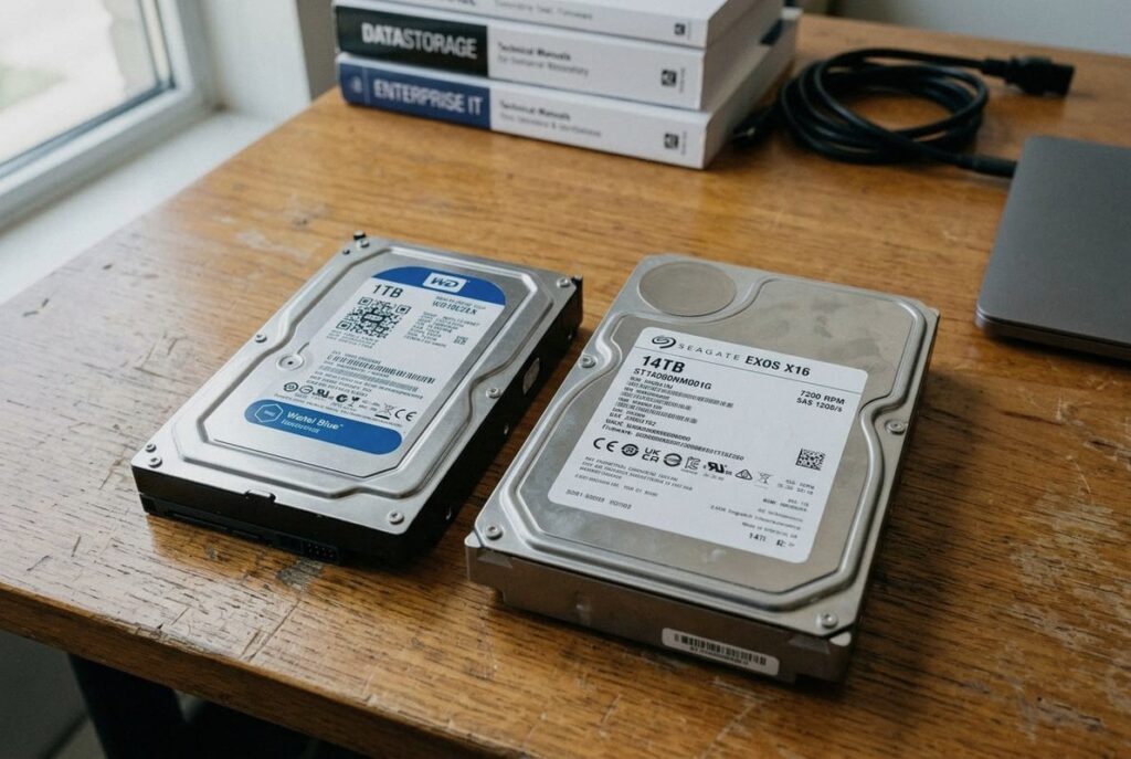 Enterprise HDD compared with NAS HDD and surveillance HDD for data center storage